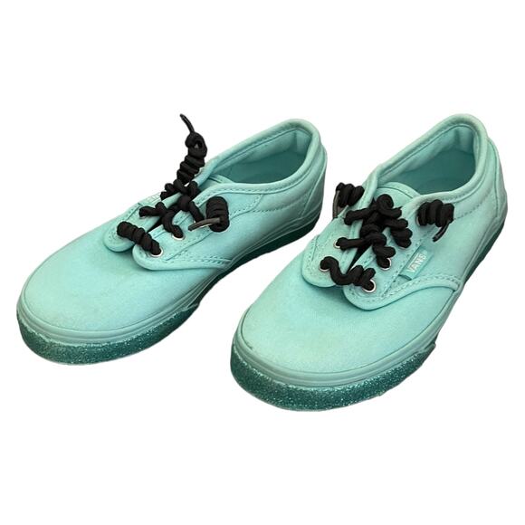 Vans Green Slip On Pull Tie Green Glitter Shoes Size 12 - Picture 1 of 8